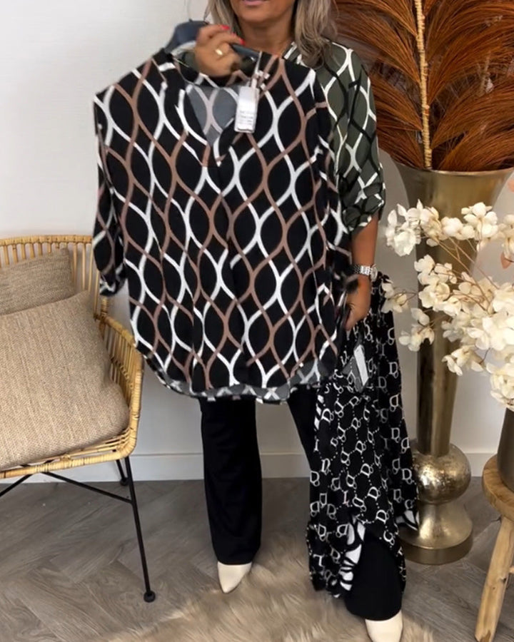 Noor Blouse met Grafische Print