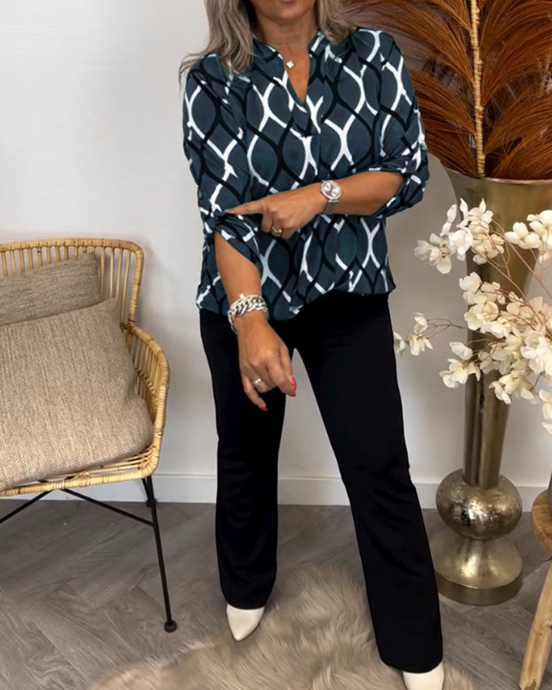 Noor Blouse met Grafische Print