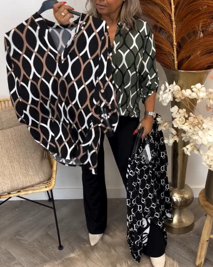 Noor Blouse met Grafische Print