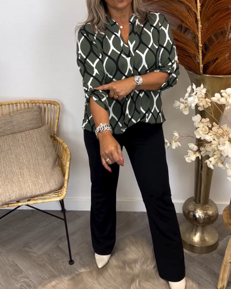 Noor Blouse met Grafische Print
