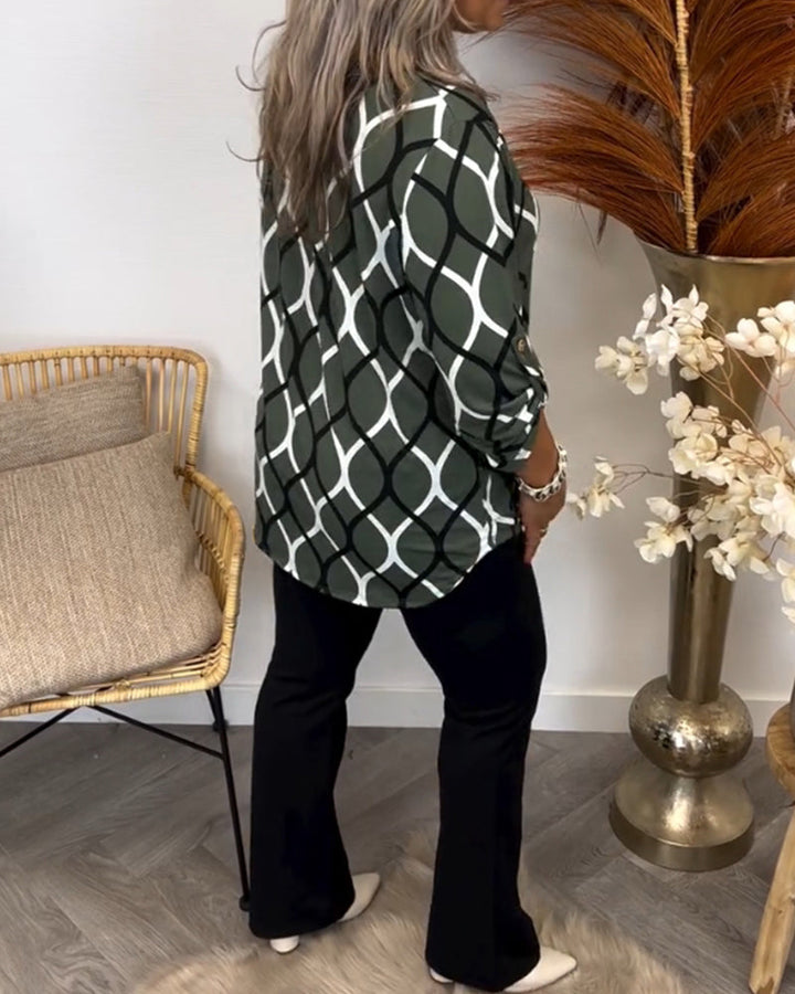 Noor Blouse met Grafische Print