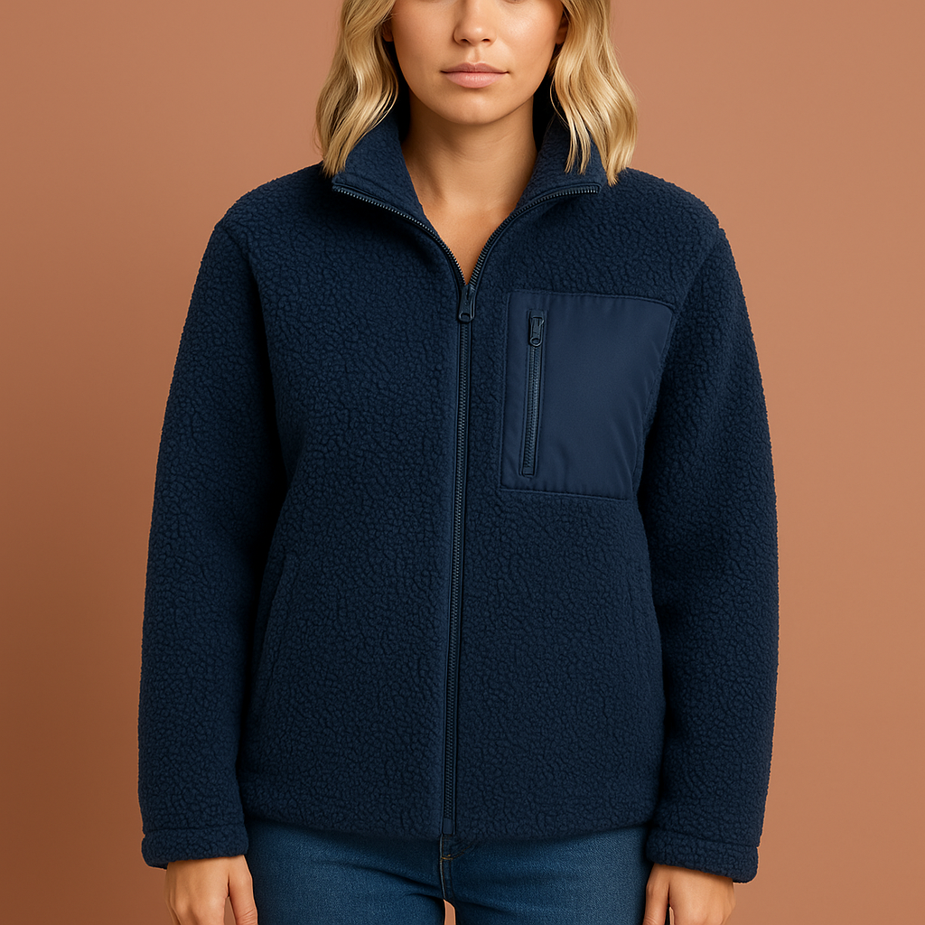 Warme teddy fleece jas met rits voor dames | Marit