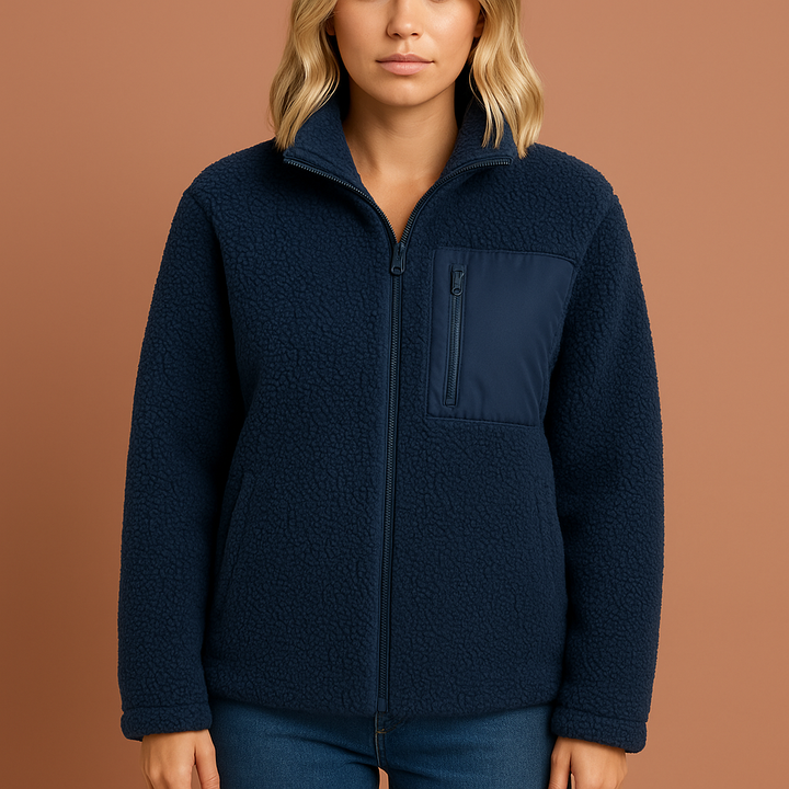 Warme teddy fleece jas met rits voor dames | Marit
