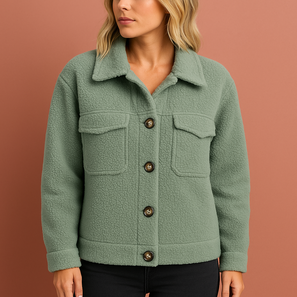 Warme casual teddy jas voor dames | Liva