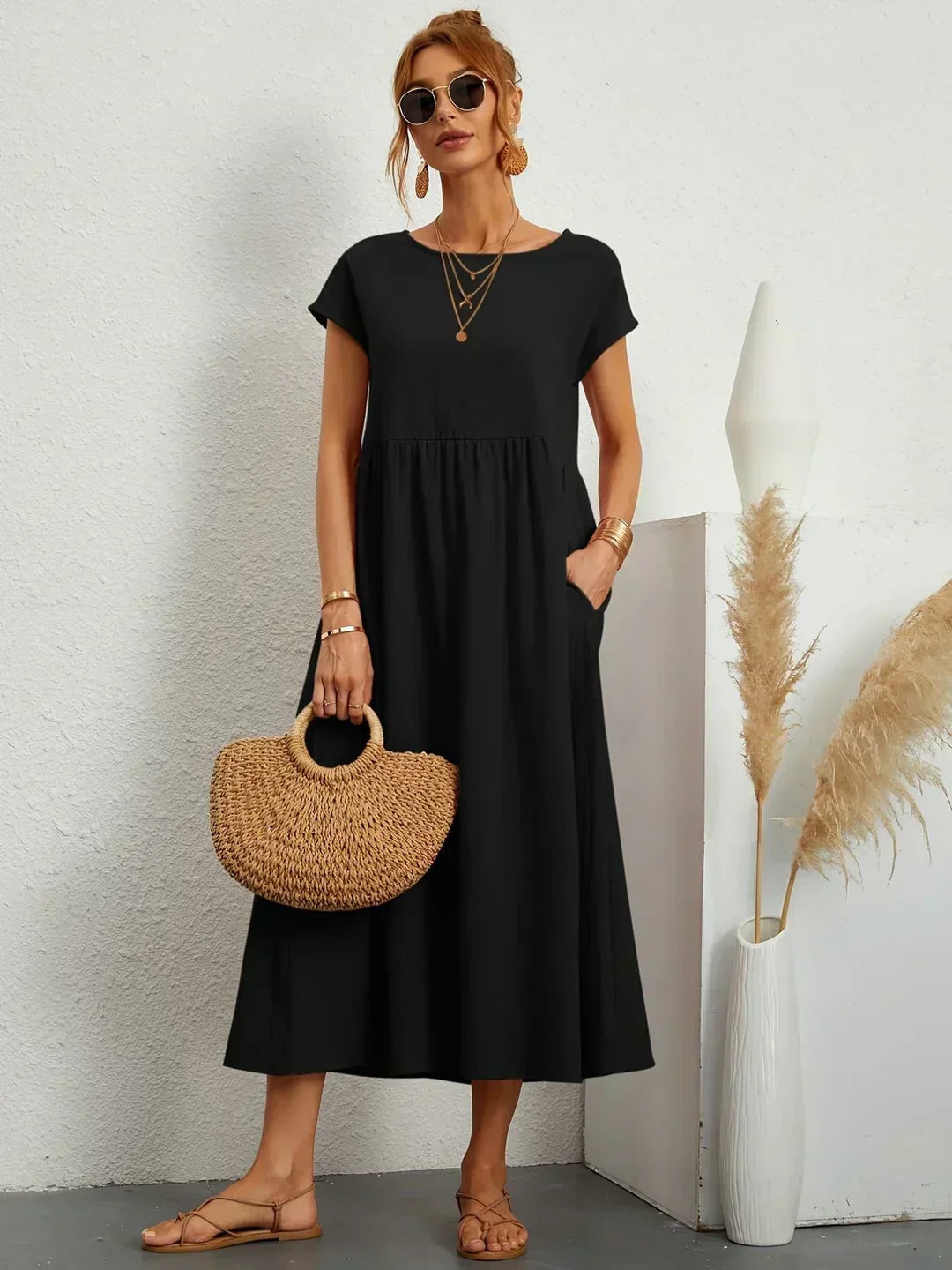 Gabrielle  Midi-jurk met tijdloze elegantie
