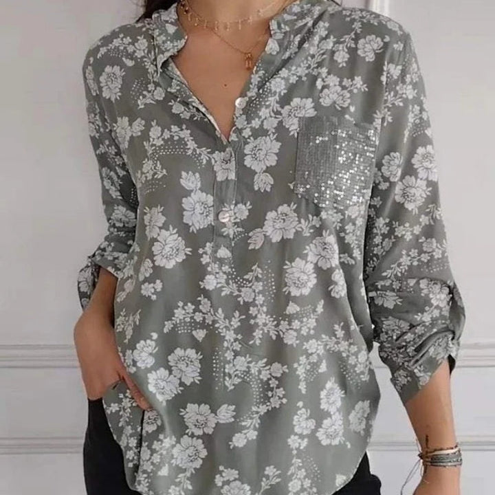 Friedlinde Langermige Bloemenblouse