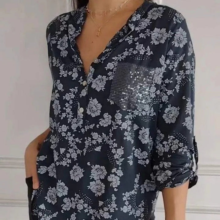 Friedlinde Langermige Bloemenblouse