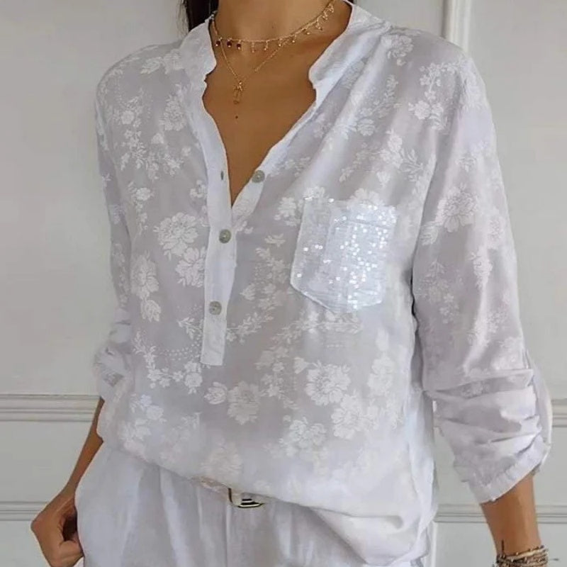 Friedlinde Langermige Bloemenblouse