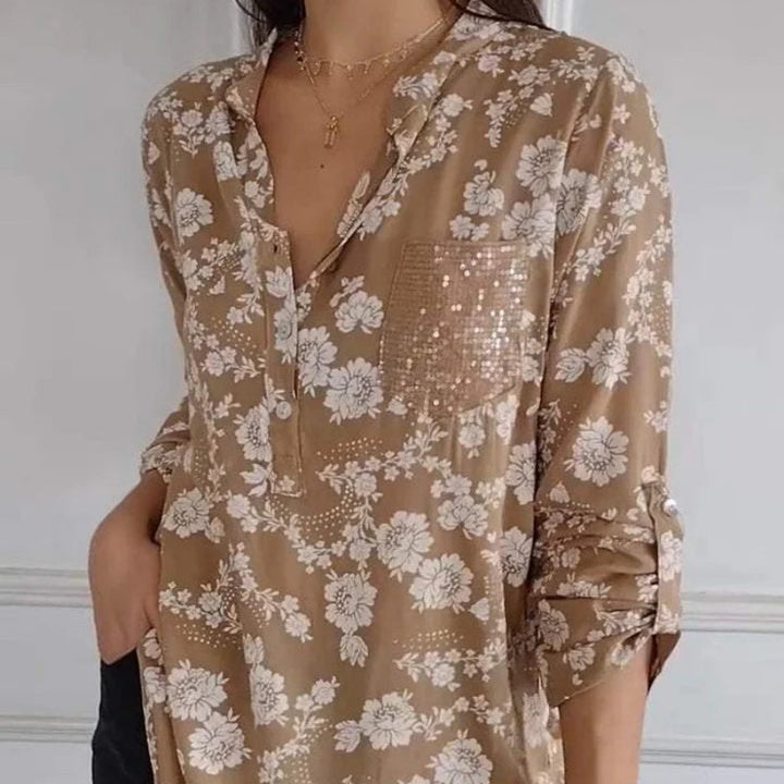 Friedlinde Langermige Bloemenblouse