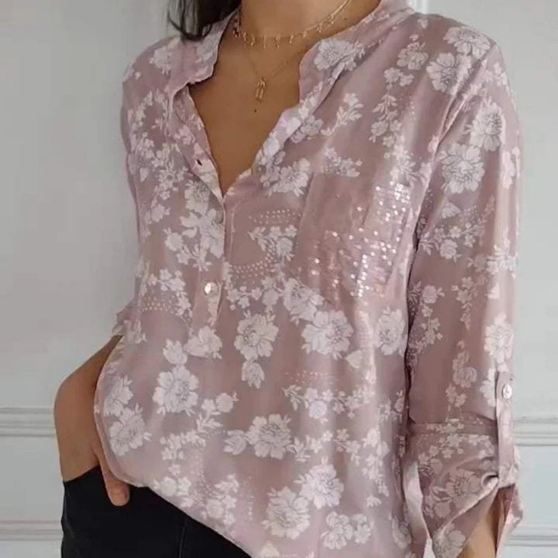 Friedlinde Langermige Bloemenblouse