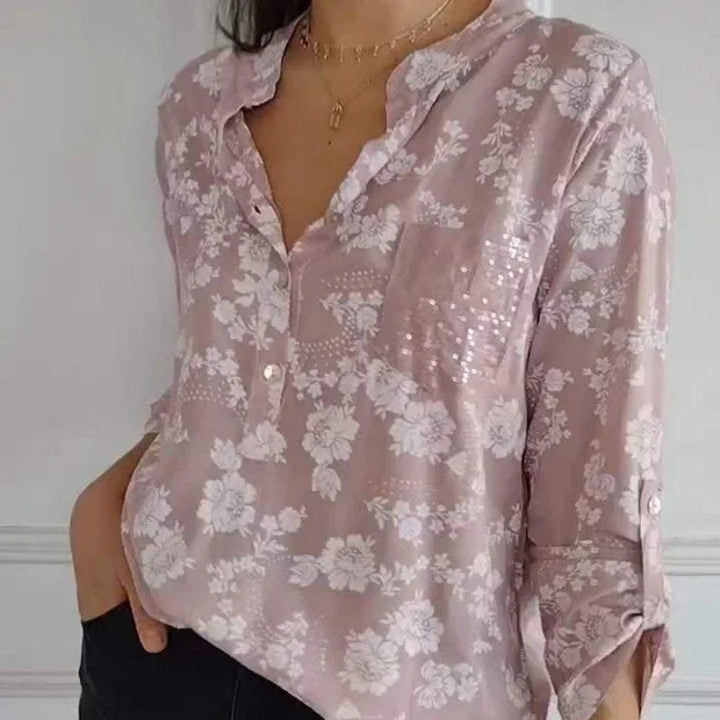 Friedlinde Langermige Bloemenblouse